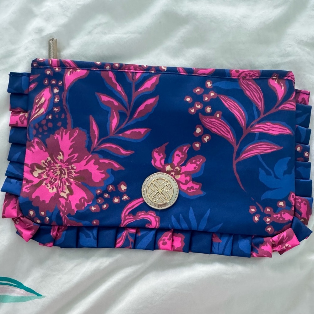 Lilly Pulitzer Blue and Pink Floral Clutch